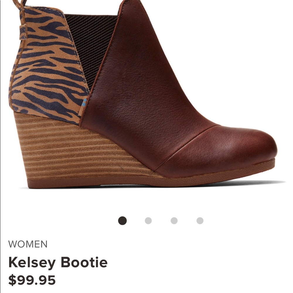 Toms women’s Kelsey bootie dark brown/zebra